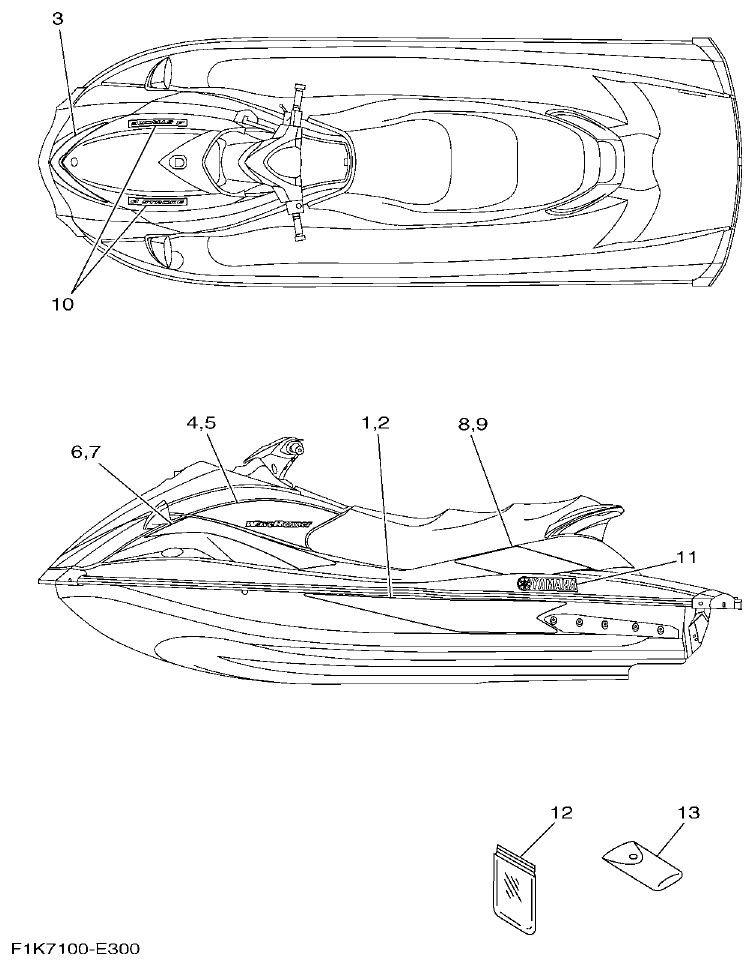 Yamaha F1KB GRAPHICS parts diagram